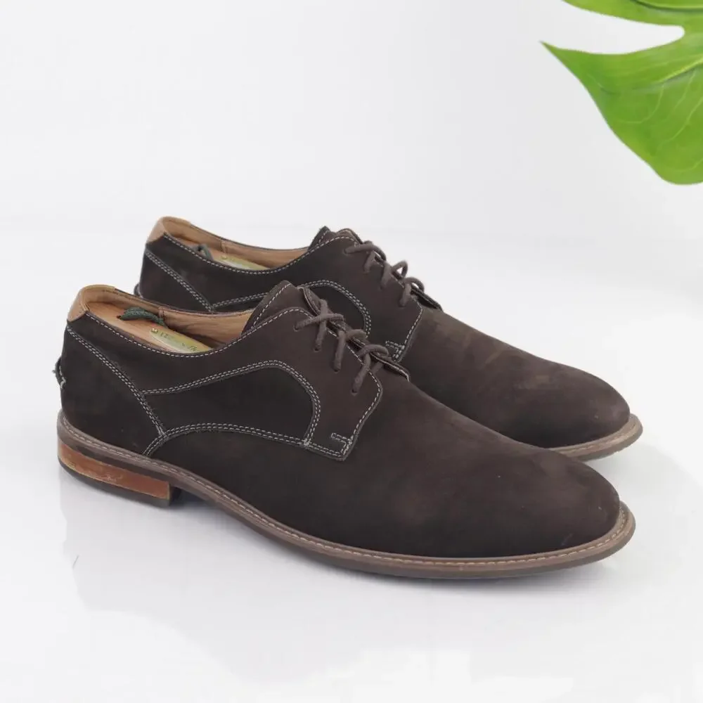 Florsheim Mens Doon Oxfords Size‎ 9.5 M Brown Suede Plain Toe Dress Shoe Comfort